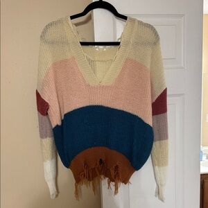 Colorful Striped Women's Sweater